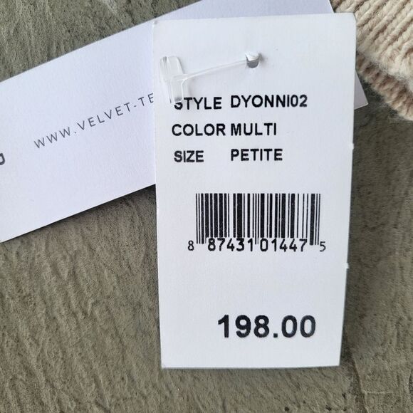 Velvet by Graham & Spencer Pullover Sweater Ribbed Knit V-Neck Multicolor Petite - Picture 8 of 8